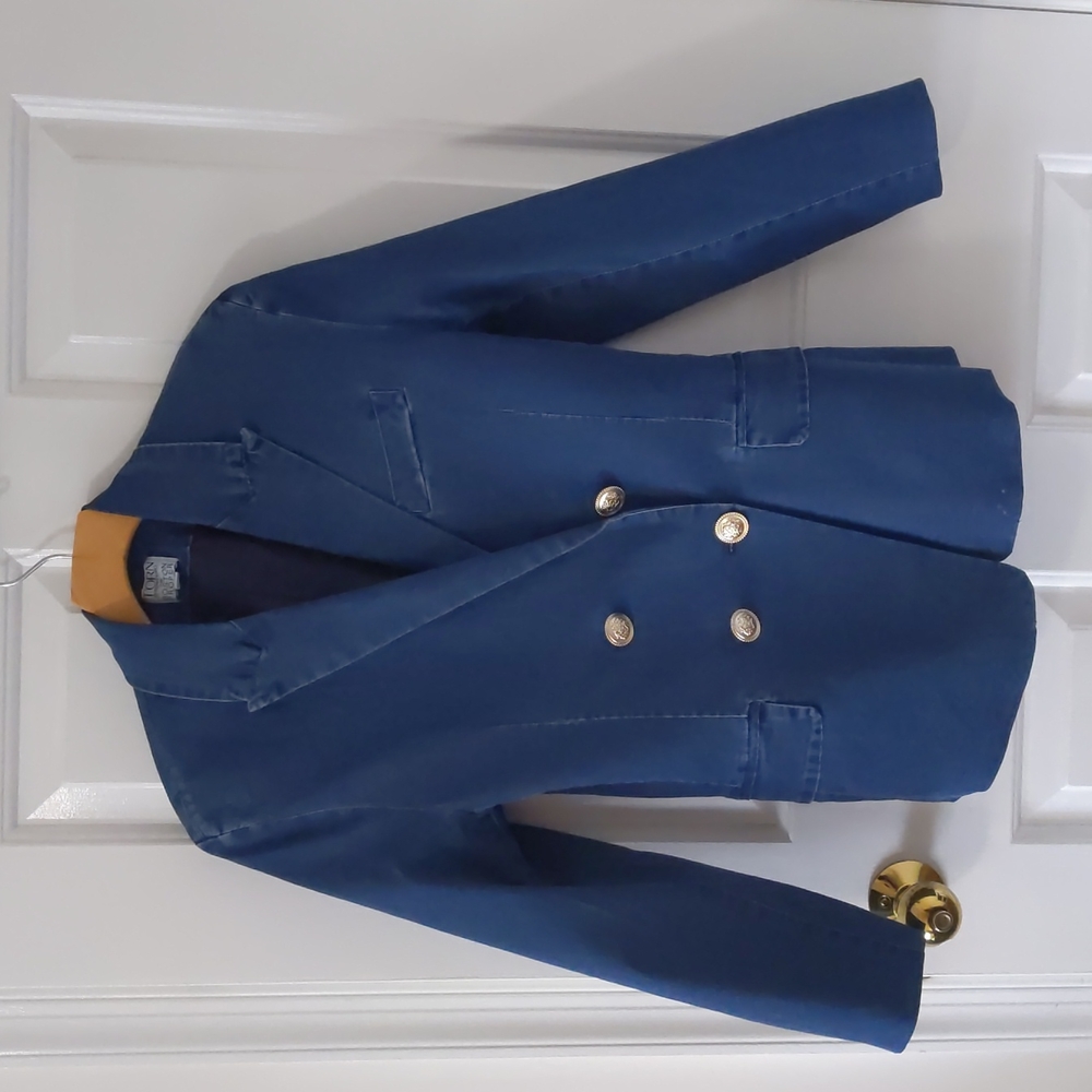 Denim Blazer. Never Worn. Fits like a 0-2.